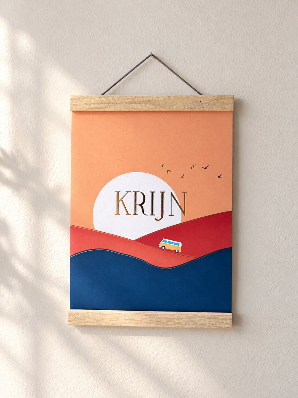 Geboorteposter Krijn Goudfolie