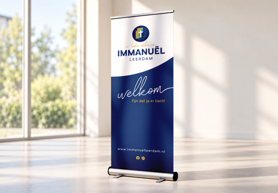 Immanuel Leerdam rollup banner